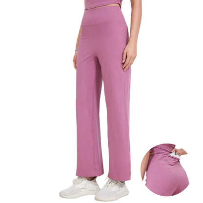 Loose-Fit High-Waist Yoga Pants with Pockets