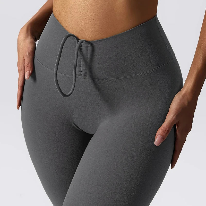 High Waist Drawstring Yoga Leggings