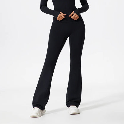 High Waist V-Back Flared Leggings
