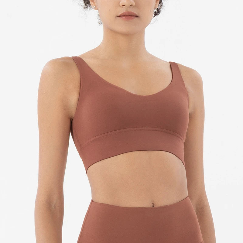 Deep V Shockproof Sports Bra