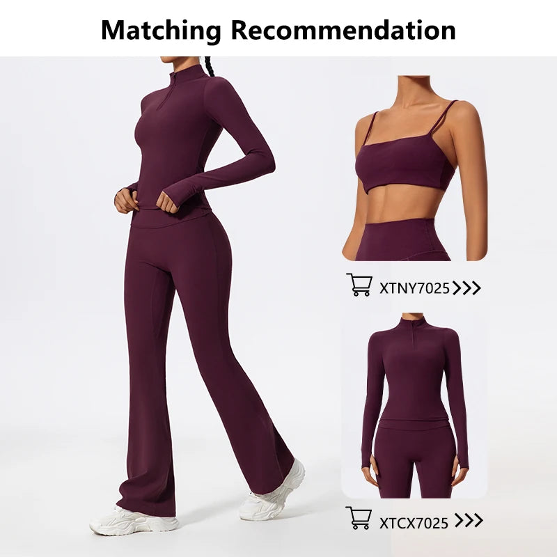 High Waist V-Back Flared Leggings