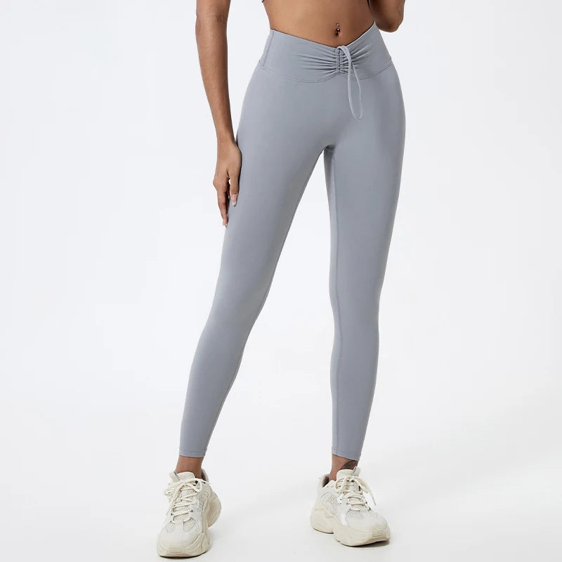 High Waist Drawstring Yoga Leggings