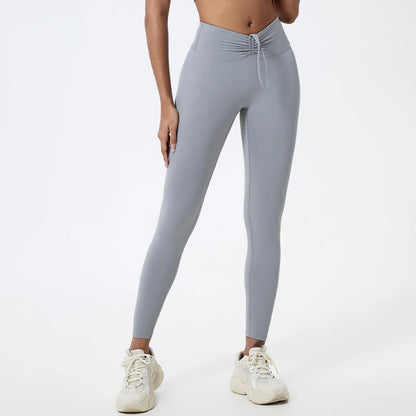 High Waist Drawstring Yoga Leggings