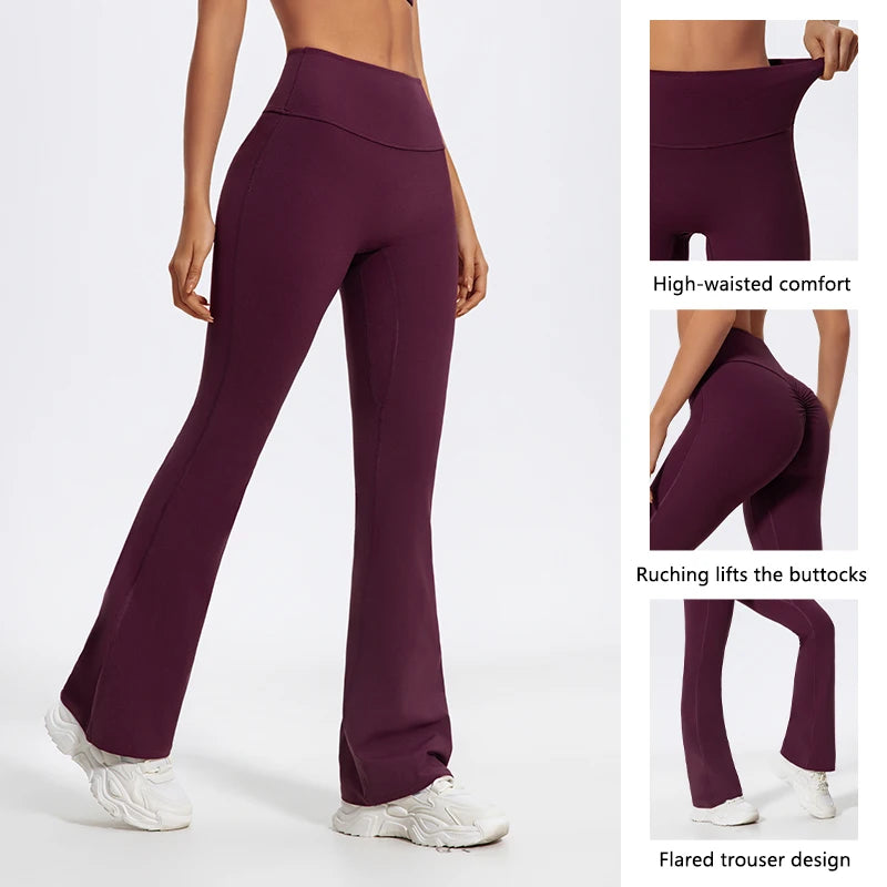 High Waist V-Back Flared Leggings