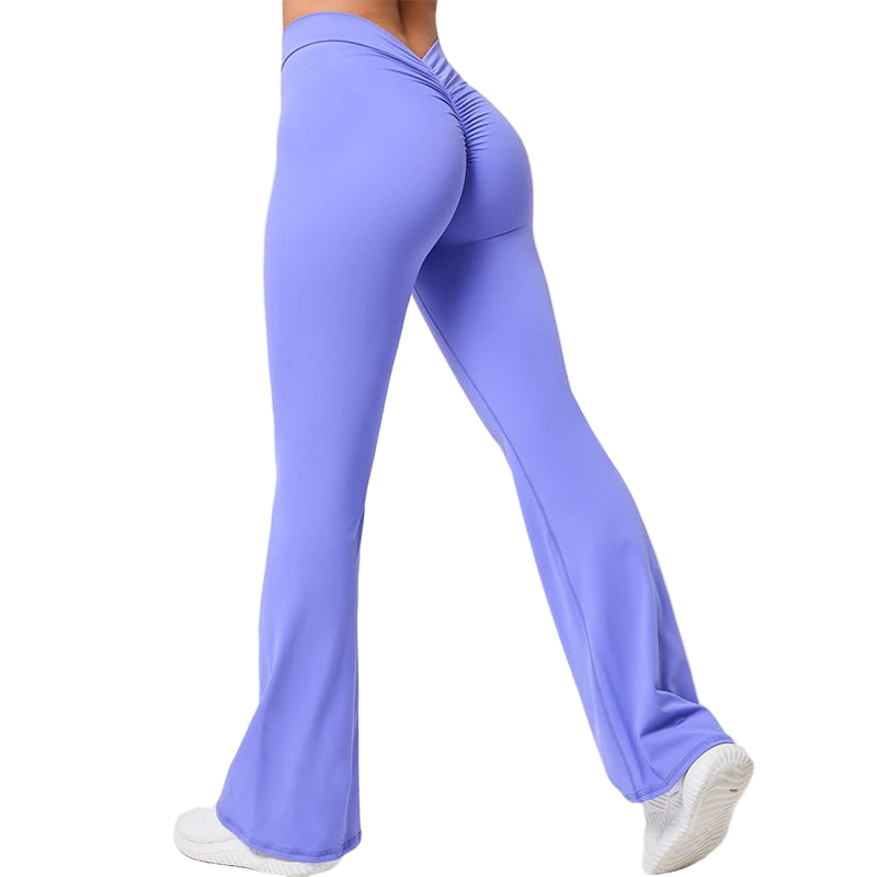 V-Back Scrunch Flared Yoga Leggings