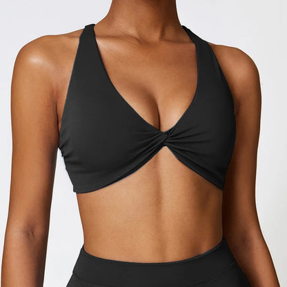 Pleated Push-Up Sports Bra