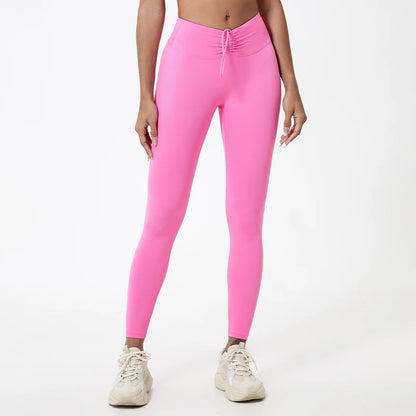 High Waist Drawstring Yoga Leggings