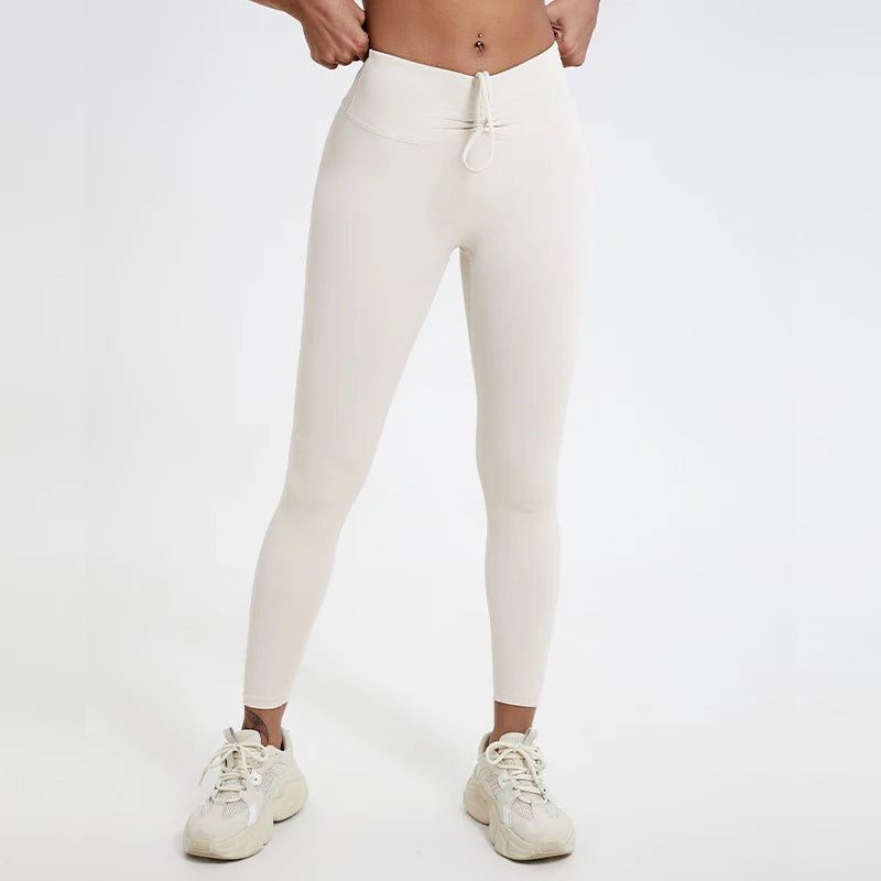 High Waist Drawstring Yoga Leggings
