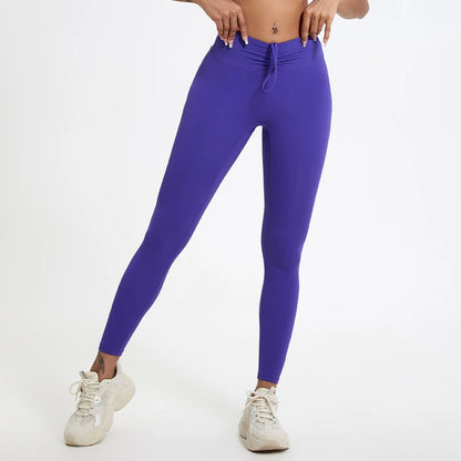 High Waist Drawstring Yoga Leggings