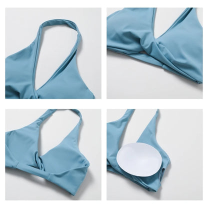 Pleated Push-Up Sports Bra