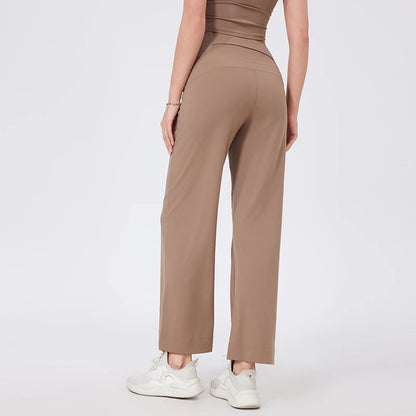 Loose-Fit High-Waist Yoga Pants with Pockets