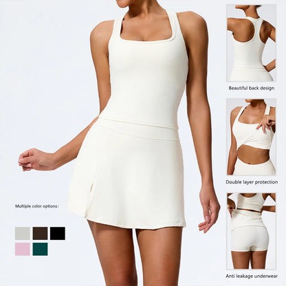 Women’s Sports Skirt Set with Pockets