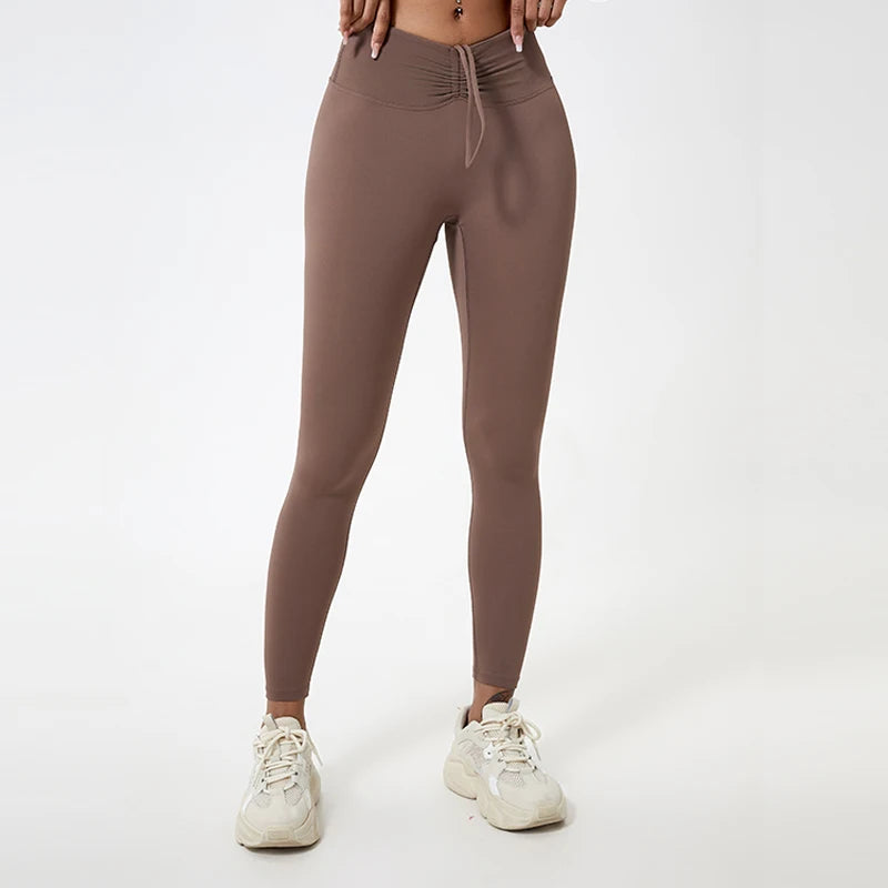 High Waist Drawstring Yoga Leggings