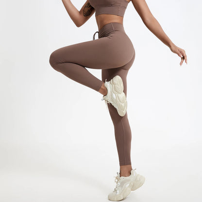 High Waist Drawstring Yoga Leggings