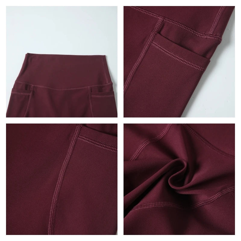 High Waist Sports Shorts with Pockets